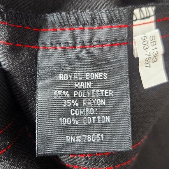 Royal Bones By Tripp, Goth Y2K Black & Red Strappy Chain Pants, size 7 - Picture 6 of 6